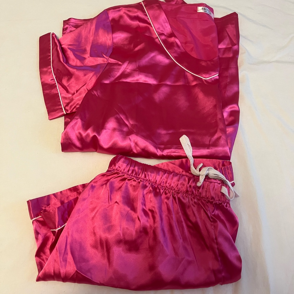 Satin Pink Pajama Set